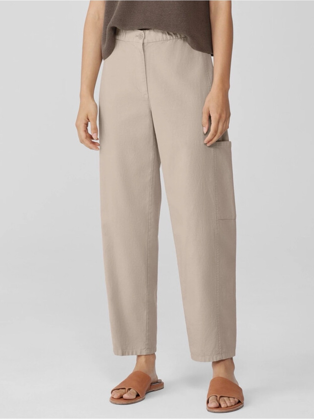Eileen Fisher Cotton Hemp Stretch Lantern Pant Minimalist Lagenlook Travel